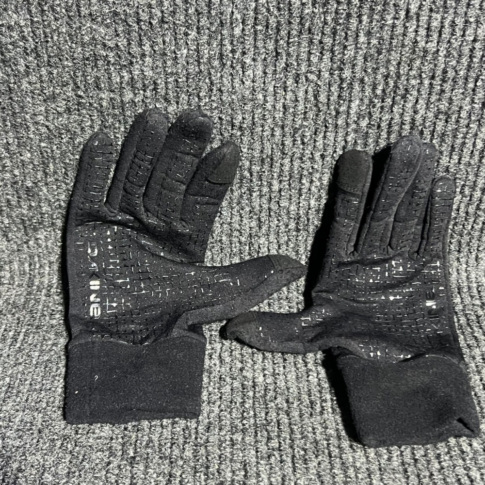 Dakine Liner Gloves Unisex Medium Black Fleece Silicone Grip Outdoor Winter Tech
